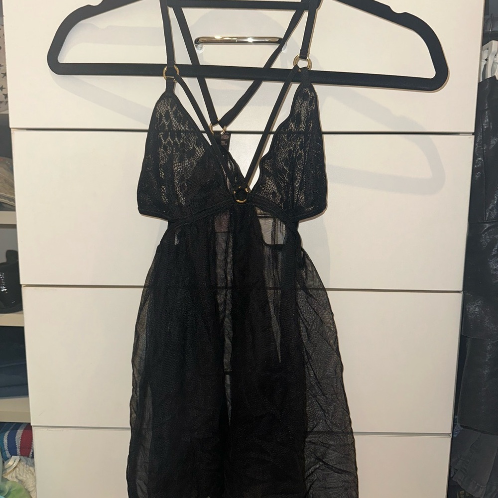 NWT Victoria’s Secret black sheer babydoll